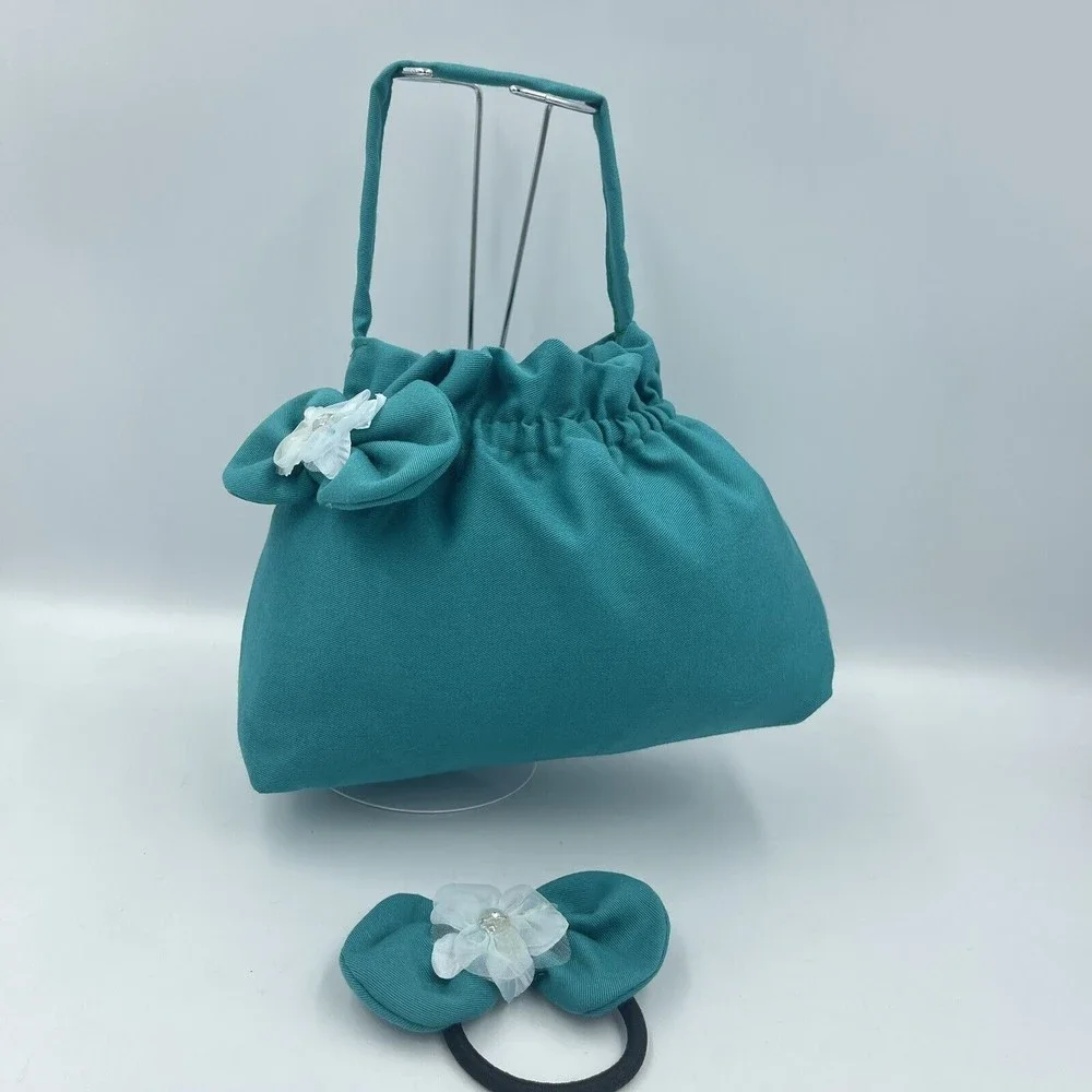Handmade Girls Mini Handbag bow hair tie set